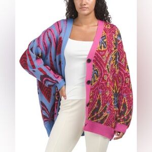 COPY - Farm Rio mixed pink and blue prints cardigan